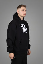 Μαύρο Φούτερ Hoodie με λευκό κεντητό Λογότυπο “Pq”