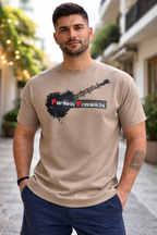 T-Shirt with Guitar “Pantelis Pantelidis” Beige-Brown