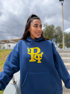 Blue Maren Φούτερ Hoodie με κίτρινο κεντητό Λογότυπο “Pq”