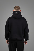 Μαύρο Φούτερ Hoodie με λευκό κεντητό Λογότυπο “Pq”