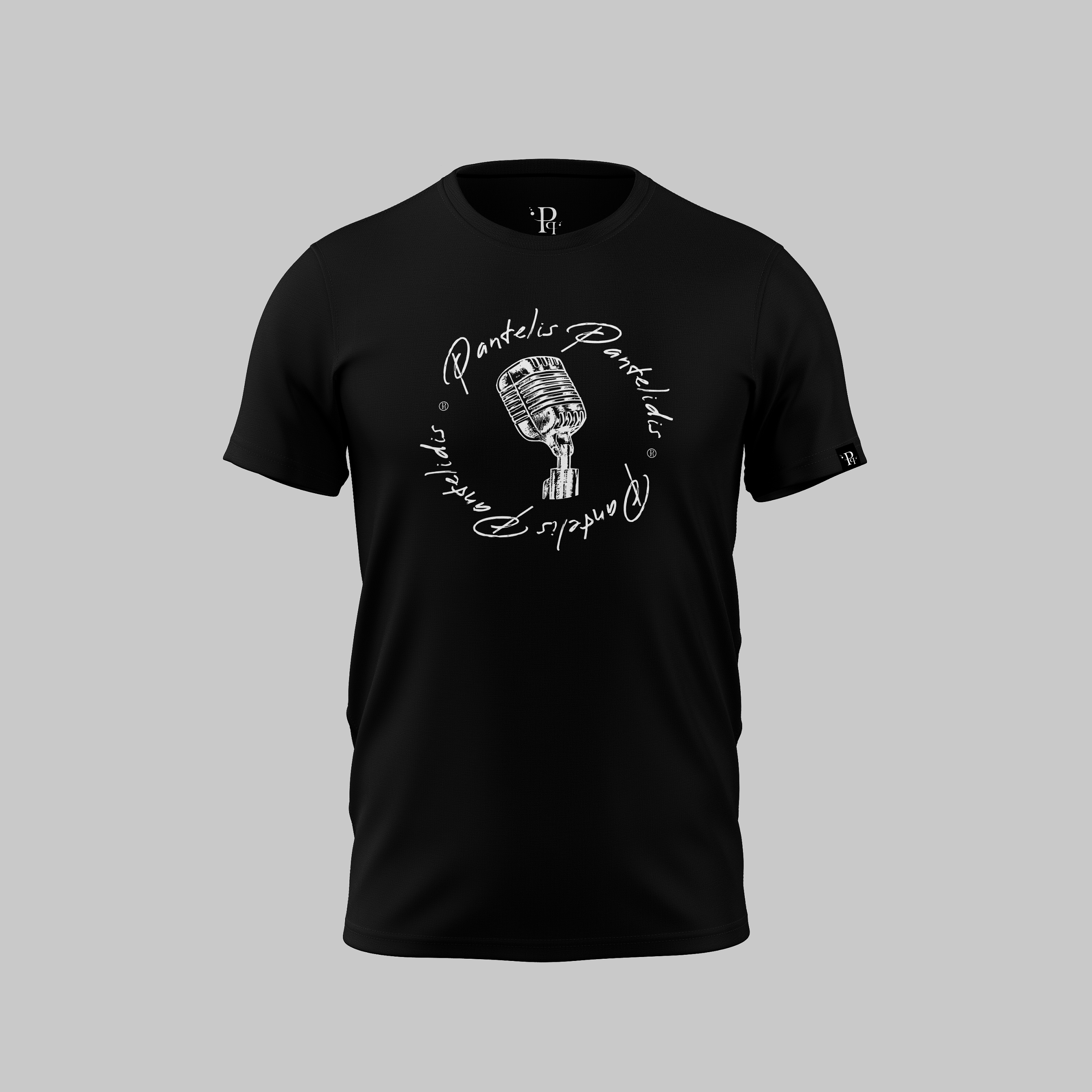 Unisex T-Shirt Logo Microphone "PANTELIDIS"- Black